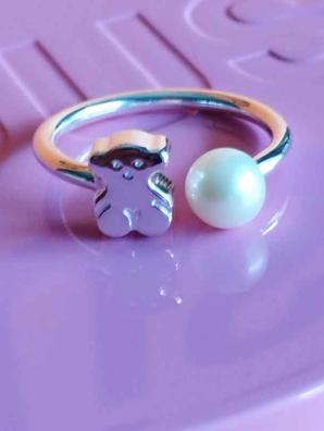 Anillo tous perla y best sale oso plata