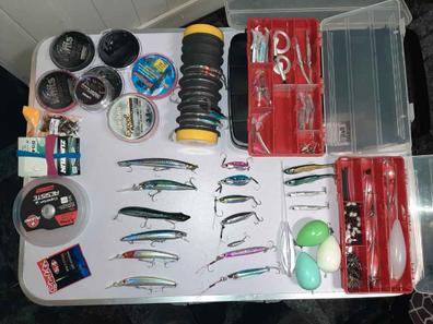 Caña de Pescar 210cm con Carrete y Kit Accesorios Conjunto de Pesca Ideal  Roja