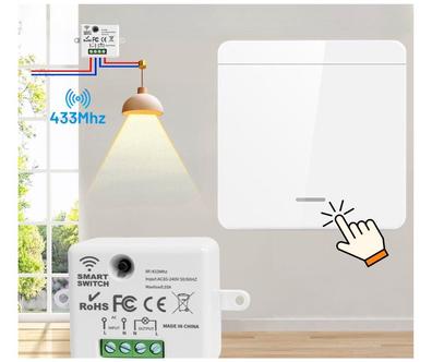 Interruptor Tuya para luces inteligentes WiFi y RF con soporte de  interruptor pulsador de CA
