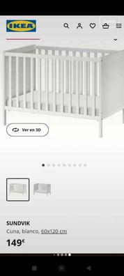 SUNDVIK set cuna con colchón y cambiador, blanco, 60x120 cm - IKEA