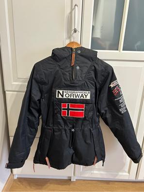 Geographical Norway Hombre Chaqueta ligera de invierno con capucha  desmontable y 2 bolsillos negro