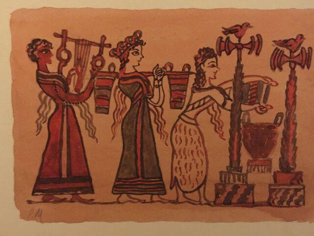 Milanuncios - La mujer en Creta. Dibujo original, Monn