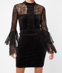 Milanuncios Vestido negro de terciopelo y encaje t38 - Main Image