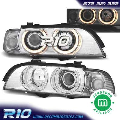 Faros LED Angel Eyes DRL Negros Para BMW X5 E70 2007-2013 Con Xenón De