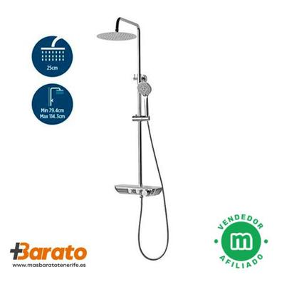 Barra ducha extensible cortina baño inox 70 - 120 cm, ø 2,2cm, aluminio  blanco