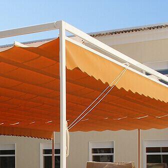 Toldo lateral blanco 300cm para pérgola bioclimática de aluminio Ombrea