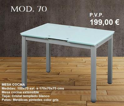 Mesa de cocina abatible laminado blanco Zaragoza 90 x 50 x 12 cm