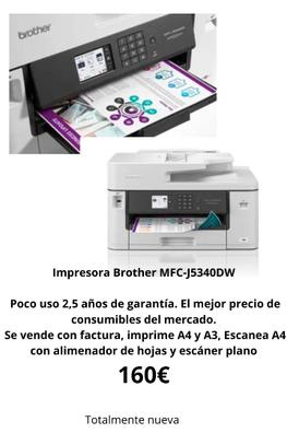 Impresora Multifunción Brother tinta color MFC-J5340DW [MFCJ5340DW] : Mas  Toner, Toners, Impresora 3d a3 baratas