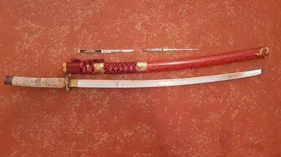 Katanas japonesas de acero plegado, espadas de Catana reales hechas a mano,  espiga completa, espadas Ninjia de 41 pulgadas