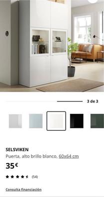 BESTÅ Mueble salón, blanco, Selsviken alto brillo/blanco, 120x42 cm - IKEA