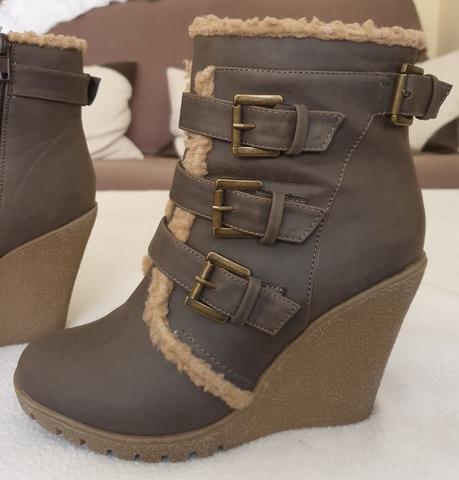 Botin cuña online marron