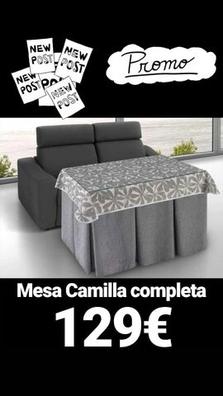 Mesa Camilla Rectangular Completa 2024 (Mesa+Falda+Cristal)