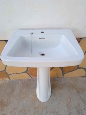 Aqua Bagno lavabo 120 cm, cerámica sin grifo orificio rectangular :  : Bricolaje y herramientas