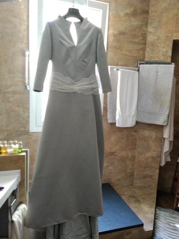 Milanuncios Vestido novia gris perla y encaje