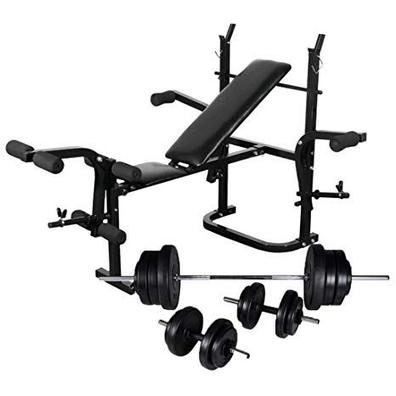 ISE Banco de Pesas Musculación Ajustable Plegable Multifuncional Inclinable  Reclinable, Banco de Peso Plano Declinado Inclinado Abdominales para