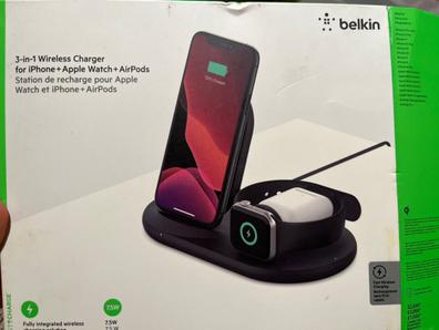  Belkin MagSafe 3 en 1 cargador inalámbrico, 15 W iPhone carga  rápida, Apple Watch, estación de carga AirPods para iPhone 12, Pro, Pro  Max, Mini, AppleWatch y AirPods