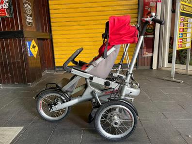 HOMCOM Remolque Infantil 3 en 1 para Bicicleta Carrito para Correr de 2  Plazas para Niños de +6 Meses Plegable Ruedas Giratorias y Manillar  Ajustable 150x85x107 cm Azul : : Deportes y aire libre