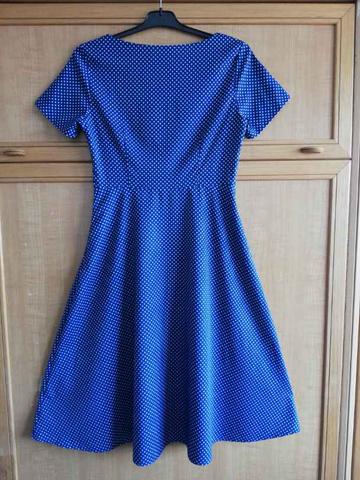 Vestido azul puntos discount blancos