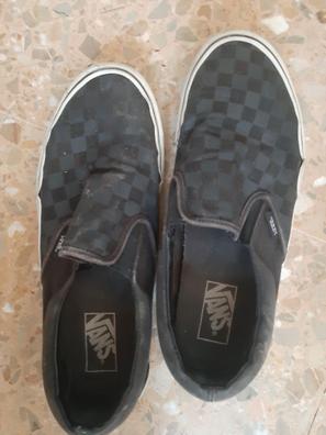 Zapatos Sin Cordones Hombre, Vans Slip-On Pewter Zapatos De Skate A  Cuadros En Negro Y Gris Gris Oscuro