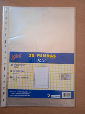 Funda plastico multitaladro A4 con margen color 10 uds