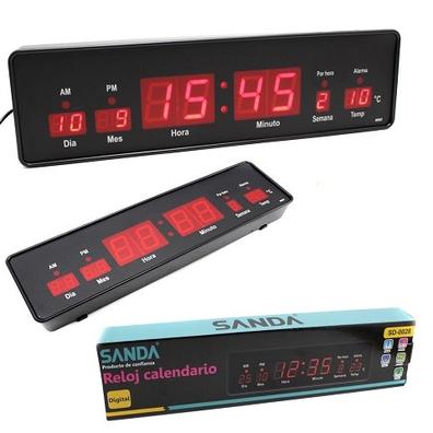 Reloj pared digital con alarma, digito 10,5cm