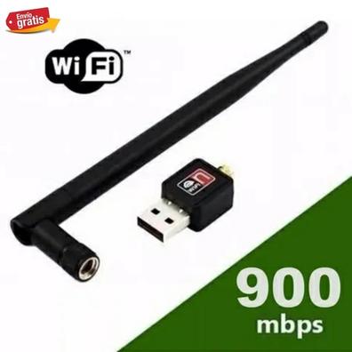 Antena WIFI USB Adaptador 150Mbps 5dBi LAN Wireless Potencia Largo Alcance  Negra