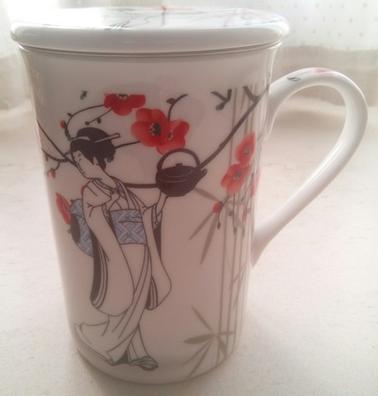 1 taza de cerámica de fresa en relieve bonita con cuchara con tapa, taza de  agua, taza de café, taza de té, taza de regalo