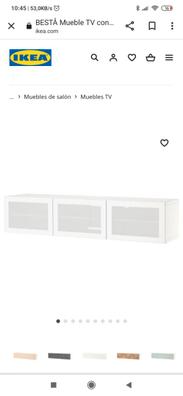 BESTÅ mueble TV con puertas, blanco/Mörtviken blanco, 180x42x38 cm - IKEA