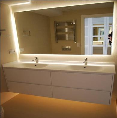 Espejo de baño antivaho, espejo de cortesía con retroiluminación
