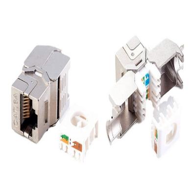 Conector RJ45 Hembra C-8 FTP, 180º, Tool less, 50μ oro