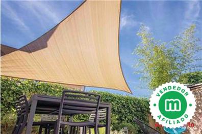 Toldo vela triangular poliéster 3,6 x 3,6 x 3,6 m, gris 165 gr/m2 UV para  jardin