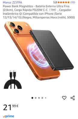 Bateria externa carga rapida iphone plus de segunda mano