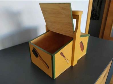 Caja de madera limpia calzado 20.7 x 24.5 x 14.9 cm, recipiente