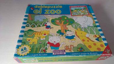 Puzzle infantil 35 piezas, rompecabezas para niños 60 x 44 cm, jigsaw  puzzle, animales de boque, zoo, dinosaurios, cachorros