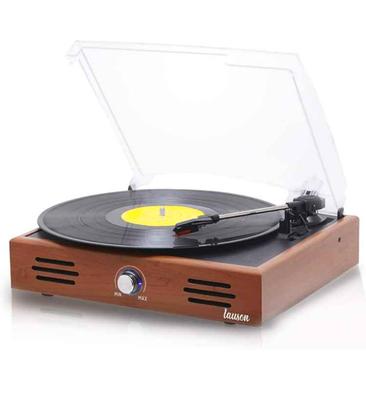  Tocadiscos de vinilo con altavoces, tocadiscos vintage para  discos de vinilo, tocadiscos accionados por correa, soporte de reproducción  Bluetooth de 3 velocidades, auriculares AUX RCA Line LP reproductores de  vinilo para