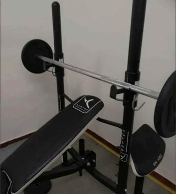 HOMCOM Estación de Musculación con Saco de Boxeo 20 kg Barra de Dominadas y  Banco de Pesas Plegable Torre de Entrenamiento para Fitness en Casa  Gimnasio 180x183x219 cm Negro