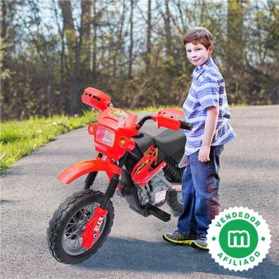 Motocicleta eléctrica de 12 V con batería para niños pequeños, juguetes de  paseo para niños con ruedas de entrenamiento de 2 velocidades, música y