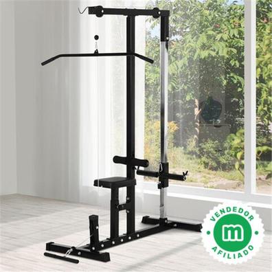 Power Rack Gimnasio Multifuncional Estacion Jaula Gym Barras Color de la  estructura Gris Color del tapizado Negro