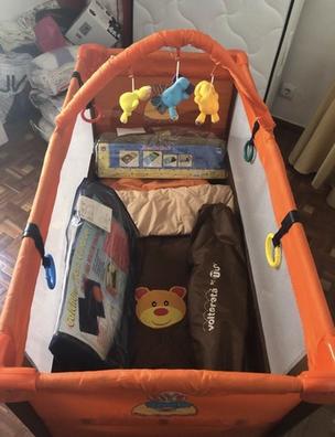  Cuna de viaje para cuna de bebé, cama fácil de plegar y  desplegar, toldo ajustable, con accesorios para funda de colchón, bolsa de  transporte, para recién nacidos (color rosa) : Bebés
