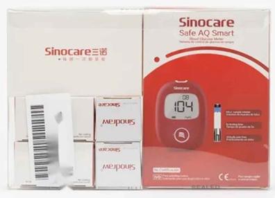 Medidor de Glucosa en Sangre, kit de Prueba de Diabetes Sinocare con 25  Tiras. Resultados Rápidos, Sin Codificación, Fácil de Usar,Safe AQ Smart