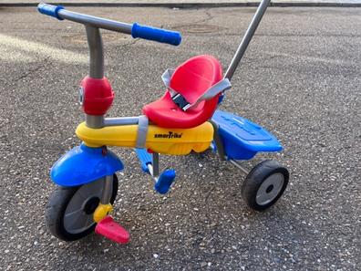 Triciclo Bebe Con Barandilla Desmontable Y Toldo Ajustable Color Rojo