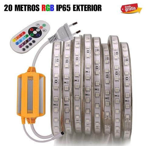 Kit 20 Metros Tira Luces Led 5050 Luz Rgb + Control + Fuente