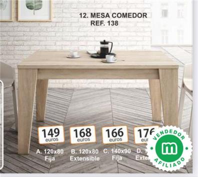 Mesa de comedor redonda extensible Cantábrico 120cm - Compra Online