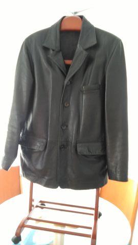 Milanuncios Chaqueta larga de cuero negro C&A