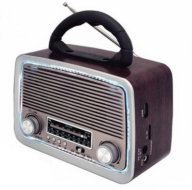 Réplica radio estilo antiguo con entrada USB, tarjeta y altavoz
