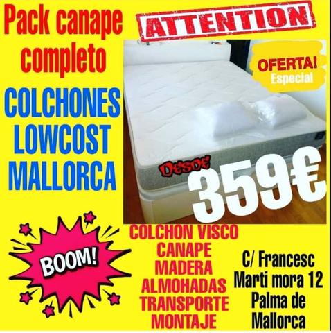 Milanuncios - Pack canapé + colchón 135x190