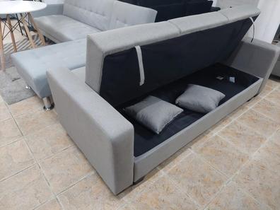 Sofá cama clic clac con arcón de almacenaje tapizado en gris o marrón l  Tifon.es