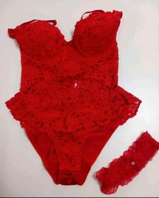  Body de manga larga para mujer, con hombros descubiertos,  espalda descubierta, moldeador de cuerpo (color rojo, talla M) : Ropa,  Zapatos y Joyería