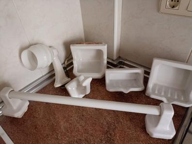 Estantes de baño rústico toallero, toallero de pared de baño, toallero  negro montado en la pared, toalleros de baño, accesorios de baño -   España