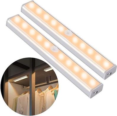 Luz LED de cama con pilas, sensor de movimiento, tira de luces LED  flexible, cinta para escaleras, iluminación nocturna para armario de  dormitorio